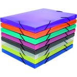 Pasta Dello Ofício com Lombo 2cm e Aba Elástica Colorida Top Line - Transparente - Preta - Kit ou Unidade