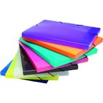 Pasta Dello Ofício com Lombo 2cm e Aba Elástica Colorida Top Line - Transparente - Preta - Kit ou Unidade