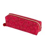Estojo BRW Estampado Magenta S2 Coração com Pompom Chaveiro