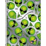 Caderno Universitário Tilibra Orbit Connect 10 Matérias 160 Folhas Aliens Alienígenas