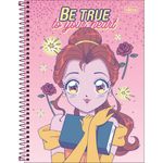 Caderno Universitário Tilibra Princesas Mangá Disney Espiral Fofo 10 Matérias 160 Folhas