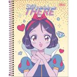 Caderno Universitário Tilibra Princesas Mangá Disney Espiral Fofo 10 Matérias 160 Folhas