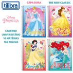Caderno Universitário Tilibra Princesas Disney 10 Matérias 160 Folhas Fofo Espiral