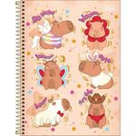 Caderno Universitário Tilibra Capyclub 10 Matérias 160 Folhas - Espiral Capa Dura Capivara Fofa