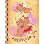 Caderno Universitário Tilibra Capyclub 10 Matérias 160 Folhas - Espiral Capa Dura Capivara Fofa
