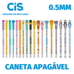 Caneta Apagável Cis Zoo Pato Pinguim Pastel Fofa - Escrita em Tinta Azul - Ponta Fina 0.5mm