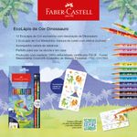 Lápis de Cor Faber Castell Decorado Unicórnio ou Dinossauro - 12 Cores + 2 Rainbow + Adesivos