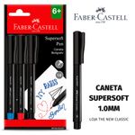 Caneta Faber Castell SUPERSOFT Ponta Média 1.0mm - Preta ou Kit com 3 Cores
