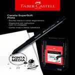 Caneta Faber Castell SUPERSOFT Ponta Média 1.0mm - Preta ou Kit com 3 Cores