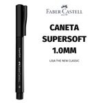 Caneta Faber Castell SUPERSOFT Ponta Média 1.0mm - Preta ou Kit com 3 Cores