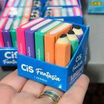 Kit 6 Mini Borracha Cis Livros + Lápis Fantasia Fofa