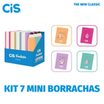 Kit 6 Mini Borracha Cis Livros + Lápis Fantasia Fofa