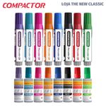 Kit 8 Marcador Quadro Branco Compactor Recarregável ou 16 com Refil