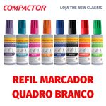 Kit 8 Marcador Quadro Branco Compactor Recarregável ou 16 com Refil
