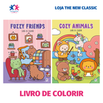 Livro de Colorir Cozy Animals ou Fuzzy Friends - Fofo - 21X28cm