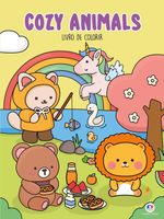 Livro de Colorir Cozy Animals ou Fuzzy Friends - Fofo - 21X28cm