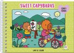 Livro de Colorir Capa Dura Espiral Encadernado Sweet Capybaras