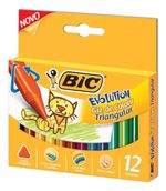 Giz de Cera Bic Evolution Triangular 12 Cores