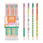 Kit Lápis Leo&Leo HB Jardim - Flores, Nuvem