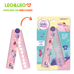 Régua Dobrável Leo&Leo 15cm e 30cm - Estampada Dino Space ou Fundo do Mar