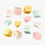 Kit 3 Borrachas Cubinhos Cis Fofo Miniaturas Fantasia Tom Pastel