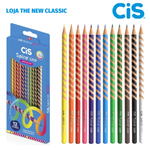 Lápis de Cor Cis Spiro Grip 12 Cores