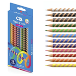 Lápis de Cor Cis Spiro Grip 12 Cores