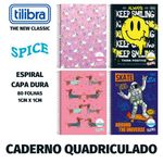Caderno Quadriculado Tilibra Spice Espiral Capa Dura 1x1 cm - 80 Folhas
