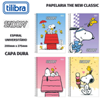 Caderno Universitário Snoopy Fit Tilibra Capa Dura 10 Matérias - 160 Folhas Fofo