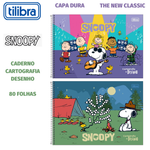 Caderno de Cartografia e Desenho Tilibra Snoopy Capa Dura ou Flexível - 80 Folhas