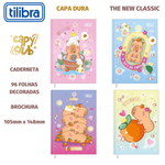Caderneta Tilibra Capyclub Costurada Petit Folhas Decoradas Fofa - 96 Folhas