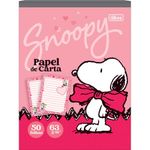 Papel de Carta Tilibra Snoopy Folhas Decoradas Vintage - 50 Folhas