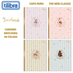 Caderno Tilibra Brochura Colegial Loveland Capa Dura Folhas Decoradas Vintage - 80 Folhas