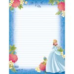 Papel de Carta Tilibra Princesas Disney Folhas Decoradas Fofa - 50 Folhas