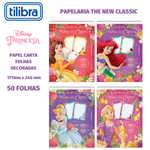 Papel de Carta Tilibra Princesas Disney Folhas Decoradas Fofa - 50 Folhas