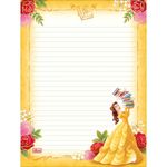 Papel de Carta Tilibra Princesas Disney Folhas Decoradas Fofa - 50 Folhas