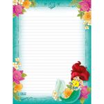 Papel de Carta Tilibra Princesas Disney Folhas Decoradas Fofa - 50 Folhas