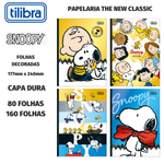 Caderno Tilibra Brochura Colegial Snoopy Capa Dura Folhas Decoradas - 160 ou 80 Folhas