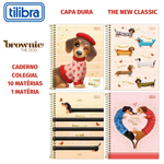 Caderno Colegial Brownie Tilibra Capa Dura Fofo Cachorrinho Salsicha - 1 ou 10 Matérias