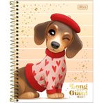 Caderno Colegial Brownie Tilibra Capa Dura Fofo Cachorrinho Salsicha - 1 ou 10 Matérias
