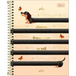 Caderno Colegial Brownie Tilibra Capa Dura Fofo Cachorrinho Salsicha - 1 ou 10 Matérias