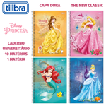 Caderno Universitário Princesas Disney Fit Tilibra Capa Dura Fofo - 1 ou 10 Matérias
