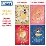 Caderno Tilibra Brochura Colegial Branca de Neve Capa Dura Folhas Decoradas Vintage - 160 ou 80 Folhas