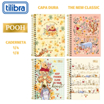 Caderno ou Caderneta Tilibra Ursinho Pooh Capa Dura 1/4 ou 1/8 - 80 Folhas