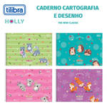 Caderno de Cartografia e Desenho Tilibra Holly Espiral Capa Dura Fofo Tom Pastel 80 Folhas