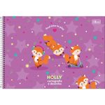Caderno de Cartografia e Desenho Tilibra Holly Espiral Capa Dura Fofo Tom Pastel 80 Folhas