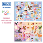 Caderno de Cartografia e Desenho Tilibra Hug Me Cachorrinho Fofo Espiral Capa Dura 80 Folhas