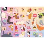Caderno de Cartografia e Desenho Tilibra Hug Me Cachorrinho Fofo Espiral Capa Dura 80 Folhas