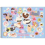 Caderno de Cartografia e Desenho Tilibra Hug Me Cachorrinho Fofo Espiral Capa Dura 80 Folhas