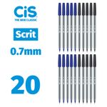 Kit Caneta Cis Scrit Ponta Agulha 0.7mm - Corpo Transparente ENEM